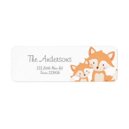 Fox cub Return Address Labels Cute Baby shower