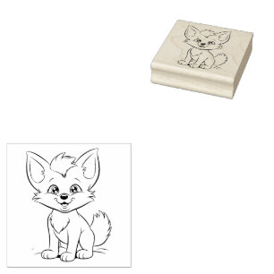Fox Cub Rubber Stamp
