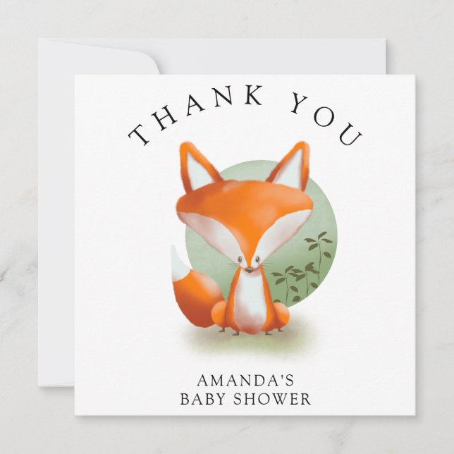 Fox cub - Thank you  Card (Front)