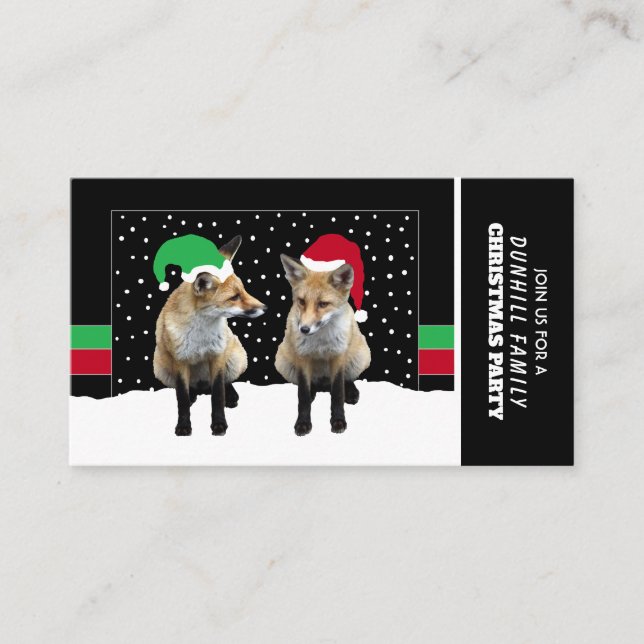 Fox cubs, Christmas Party Ticket Invitation (Front)