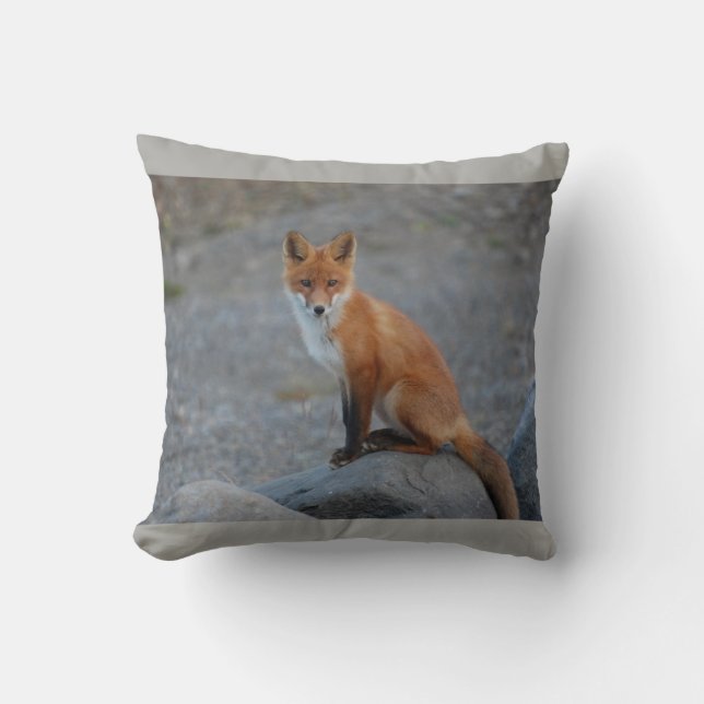 fox cushion, fox throw pillow, fox gift cushion (Front)