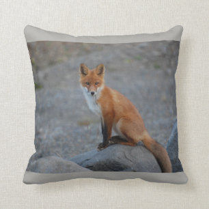fox cushion, fox throw pillow, fox gift cushion
