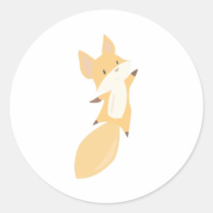 Fox Cute Animals Flies Balloons Children Classic Round Sticker