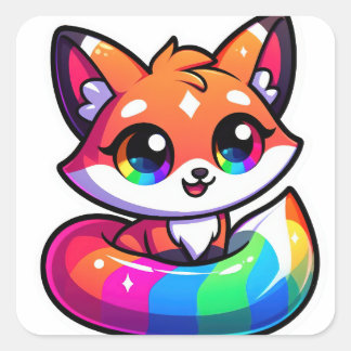 fox cute  square sticker