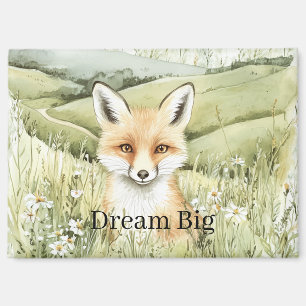 Fox Daisy Flowers Magnet
