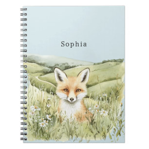 Fox Daisy Flowers Notebook