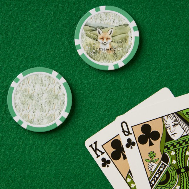 Fox Daisy Flowers Poker Chips (Poker Table (Double))