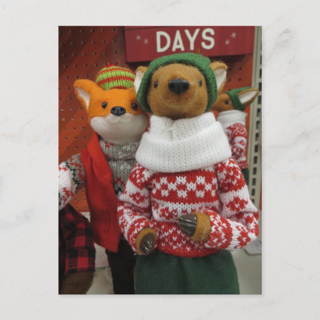 Fox & Deer Decoration Postcard (Front)