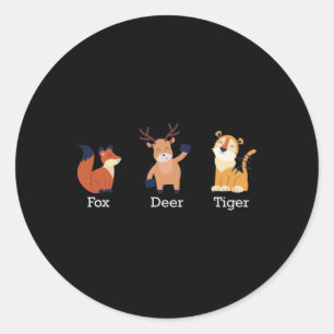 Fox Deer Tiger Animals Subtle Anti Trump Classic Round Sticker