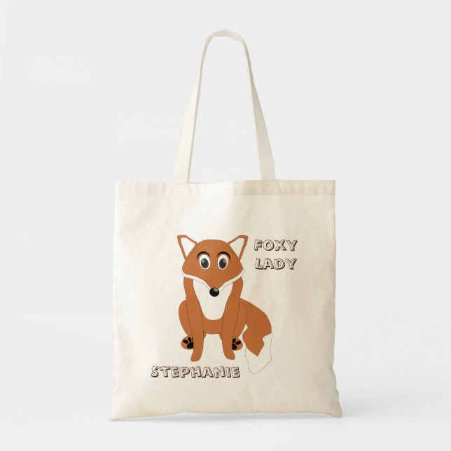Fox Design Personalised Tote Bag (Front)