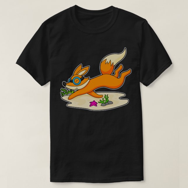 Fox Diver Swimming goggles T-Shirt (Design Front)