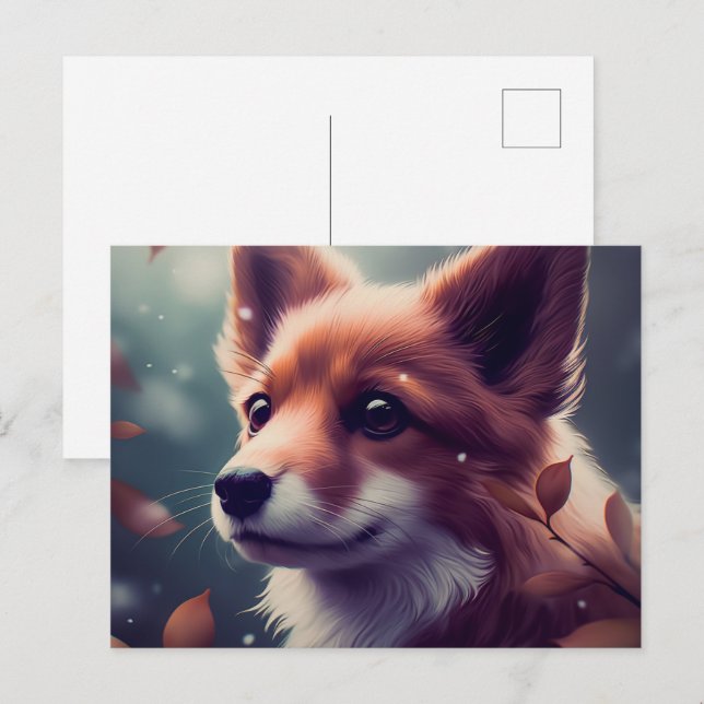 Fox Dog Postcard (Front/Back)