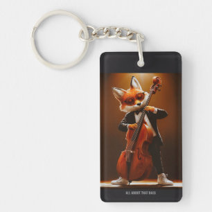 Fox Double Bass Musician Keychain