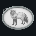 Fox drawing belt buckle<br><div class="desc">Ink illustration of a fox, drawn for Inktober 2018.</div>