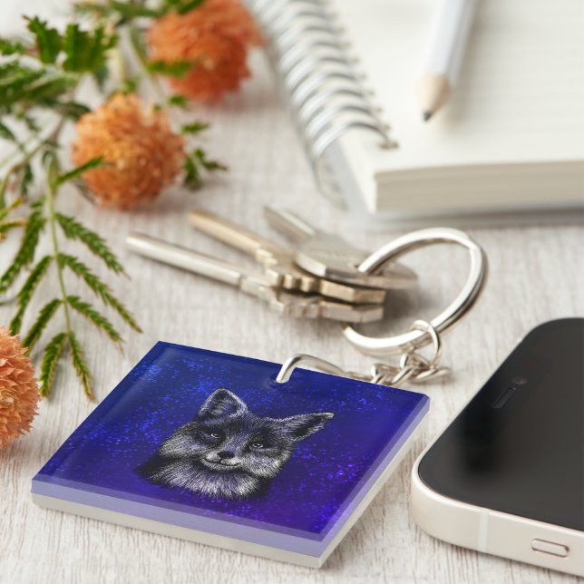 Fox drawing  keychain (Front Right)