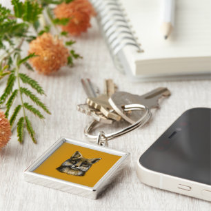 Fox drawing keychain