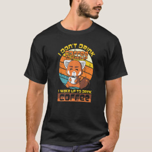 Fox Drinking Coffee Animal For Men Women T-Shirt