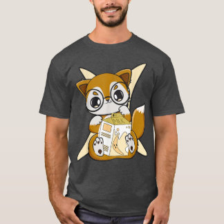Fox Drinks Banana Milk Bubble Tea For Boba Lover T-Shirt