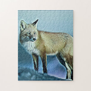 Fox Enjoying a Snowy Day Jigsaw Puzzle