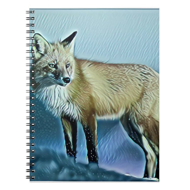 Fox Enjoying a Snowy Day  Notebook (Front)