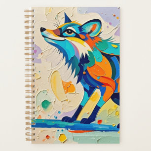 Fox Expressive abstract animal art design  Planner