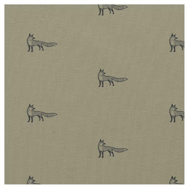 Fox fabric - earth colour (Close Up)