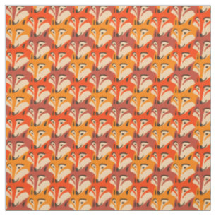 Fox face dogtooth pattern fabric