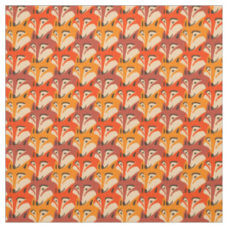 Fox face dogtooth pattern fabric