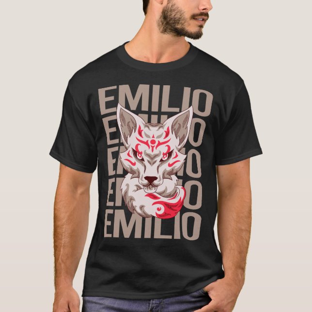 Fox Face - Emilio Name T-Shirt (Front)