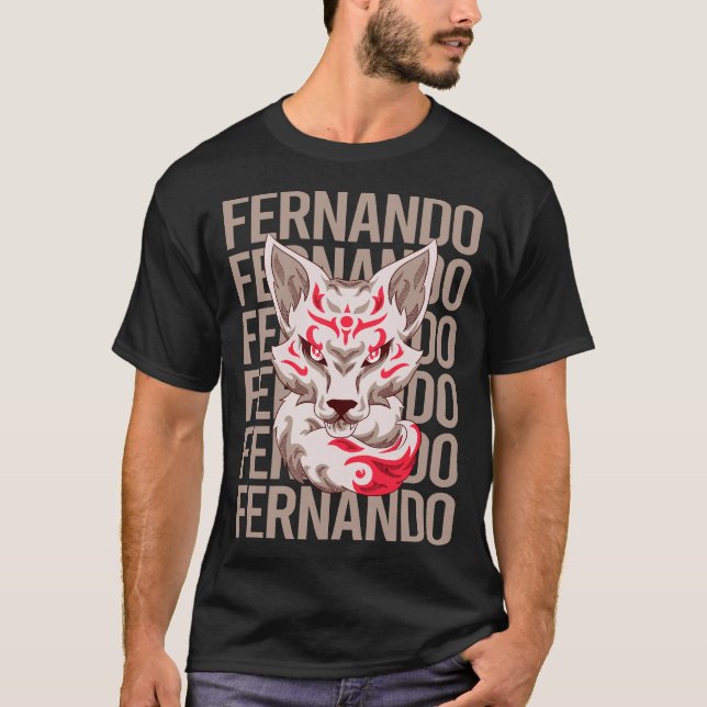 Fox Face - Fernando Name T-Shirt (Front)
