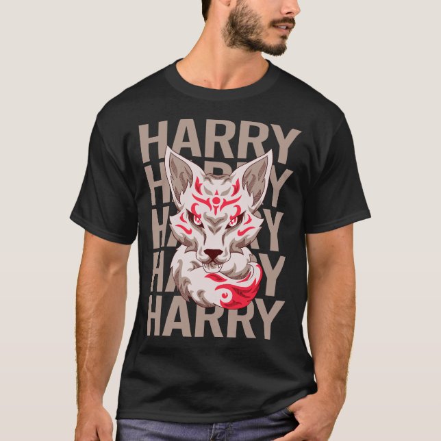 Fox Face - Harry Name T-Shirt (Front)