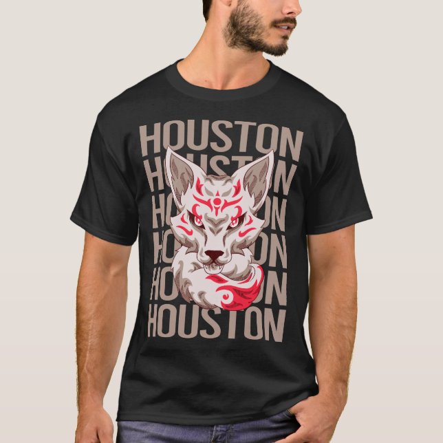 Fox Face - Houston Name T-Shirt (Front)