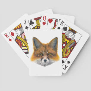 Fox face - Painting in acrylic Playing Cards