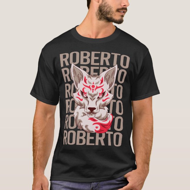 Fox Face - Roberto Name T-Shirt (Front)