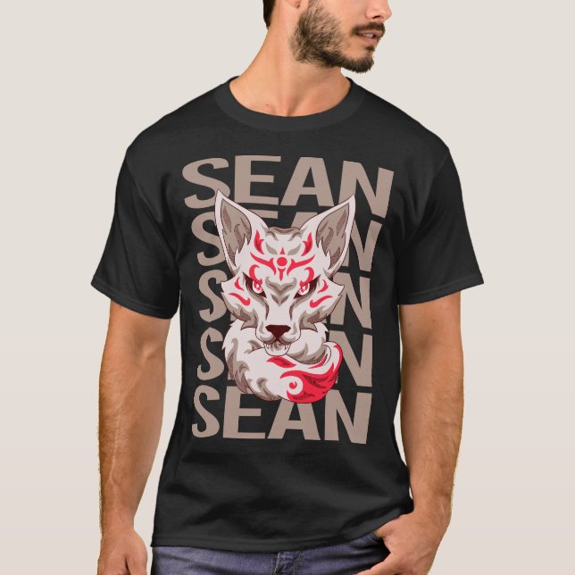 Fox Face - Sean Name T-Shirt (Front)