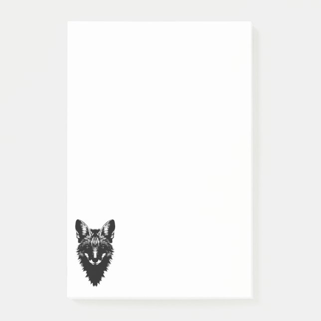Fox Face Silhouette Post-it Notes (Front)