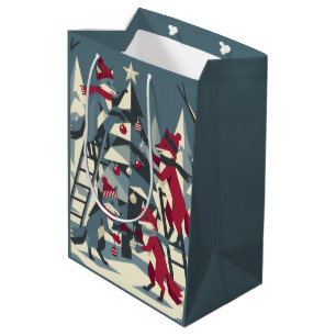 Fox Family Christmas I Gift Bag