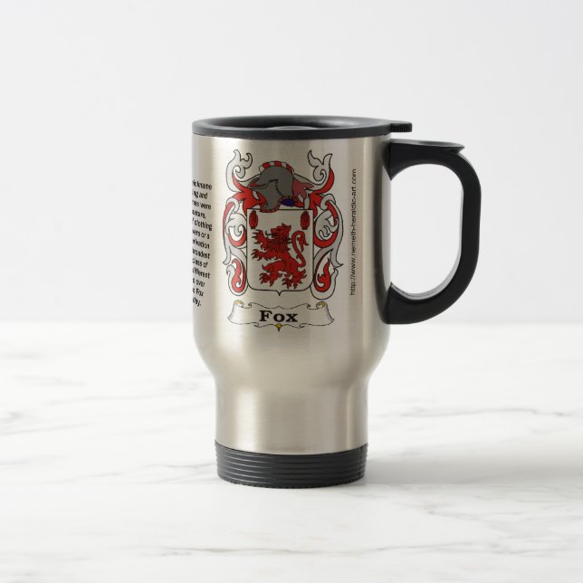 Fox Family Coat of Arms Travel Mug (Right)