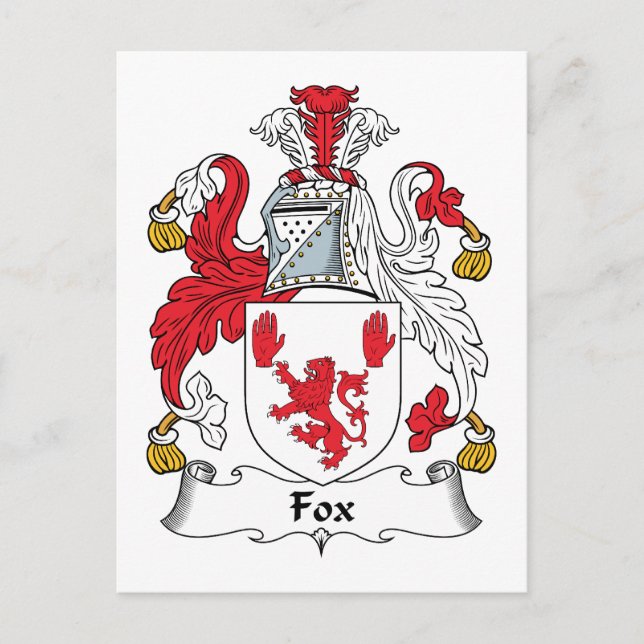 Fox Family Crest Postcard (Front)