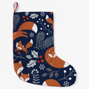 Fox family: vintage seamless pattern. small christmas stocking