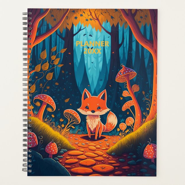 Fox Fantasy Animal Forest Illustration 2026 Yearly Planner (Front)