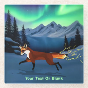 Fox Fire - Northern Lights Glass Coaster