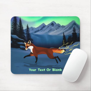 Fox Fire - Northern Lights Mouse Pad