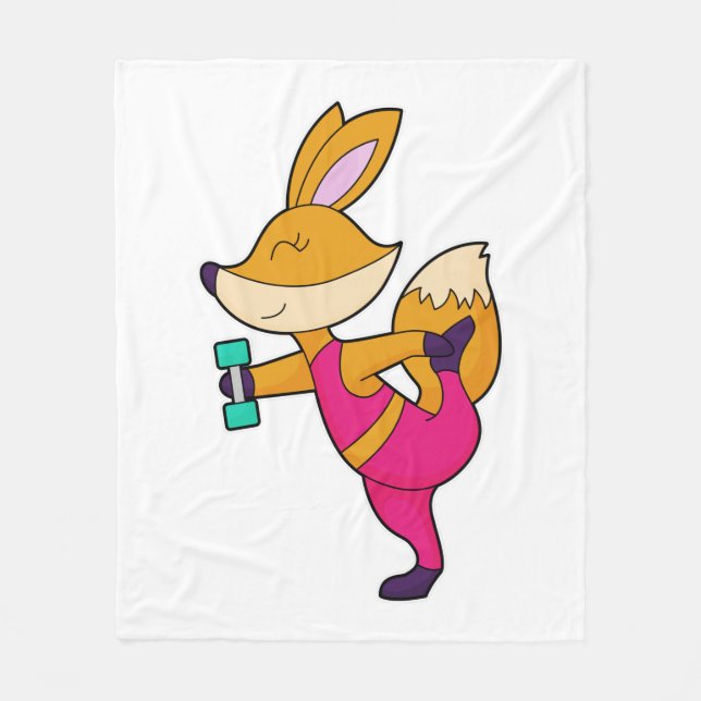 Fox Fitness Dumbbell Fleece Blanket (Front)