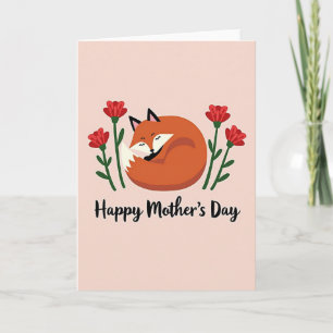 Fox Floral Mothers Day Wishes Card