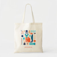 Fox Folk Art Floral Pattern Personalised | Nature