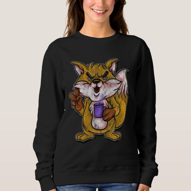 Fox   For Kids  Coffee Foxes Smart Sweatshirt (Front)