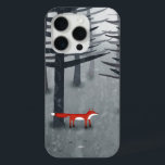 Fox Forest iPhone 15 Pro Case<br><div class="desc">I have a thing about forests,  and who better to find there than a fox?  Unless of course you are a hen... 

Painting of a lone red fox in a dark pine forest to make your phone so much cooler.</div>