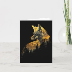 Fox Forest Nature Lover Mountains Hiking Camping H Card