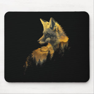 Fox Forest Nature Lover Mountains Hiking Camping H Mouse Pad